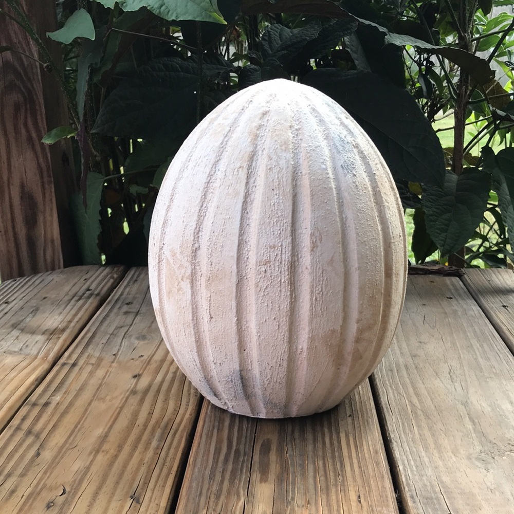 Pottery Barn Country Chic Rustic Weathered Large Size Handcrafted Easter Egg 🐣 - Picture 7 of 16